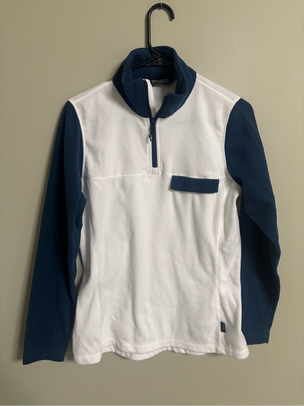 Helly Hansen Sunset 1/2 Zip Fleece Womens Size Medium White Navy Blue Polartec